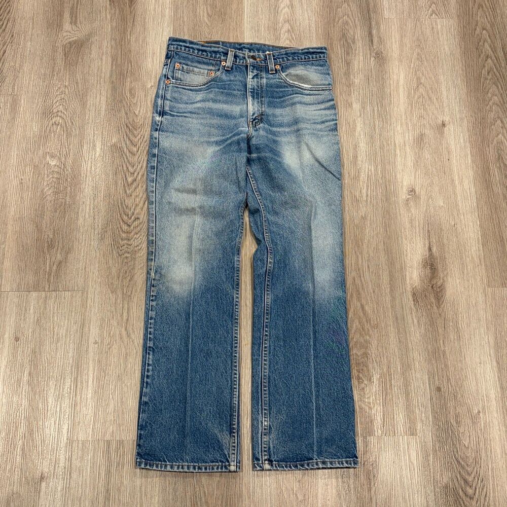 Vintage 90s Levis 517 Bootcut Jeans Mens 32x30 Distressed Red Tab Western Faded